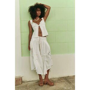 Free People Del Mar Pants Womens 14 Vintage Boho Cottagecore Fairy Peasant White